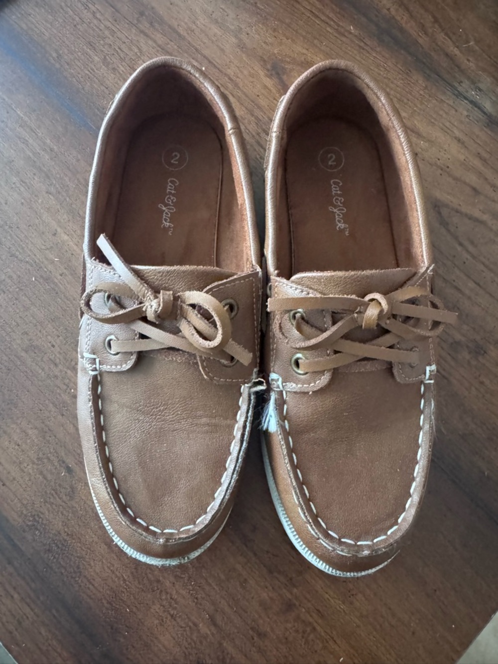 Cat & Jack Toddler Tan Moccasin Boat Shoes